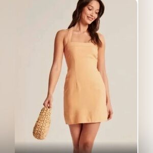Abercrombie peach linen cotton mini dress